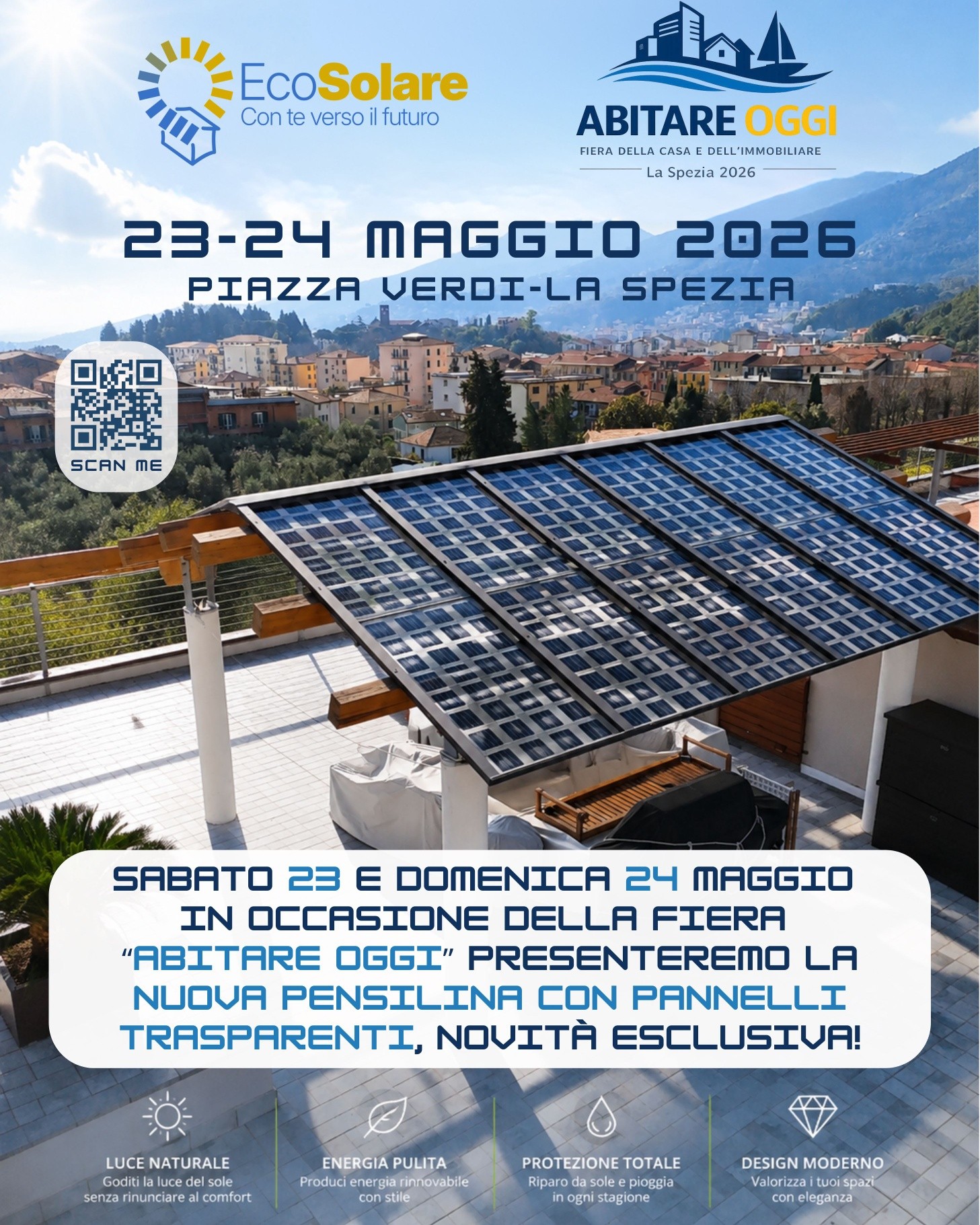 ECOSOLARE- presentazione pensilina trasparente
