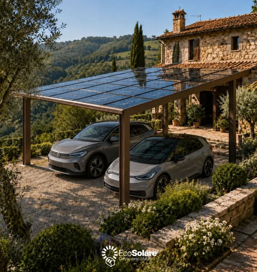 ECOSOLARE- pensilina con auto